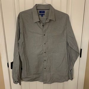 Apt 9 Slim Fit Grey Dress Shirt Button Down